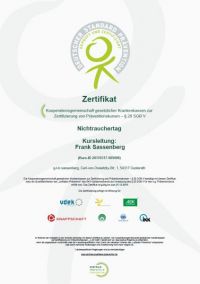 ZPP-Zertifikat für den g-t-b-Nichtrauchertag